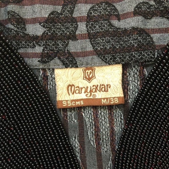 MANYAVAR Kurta Men's Size Medium Black Gray Multicolor Floral Printed - Picture 5 of 12